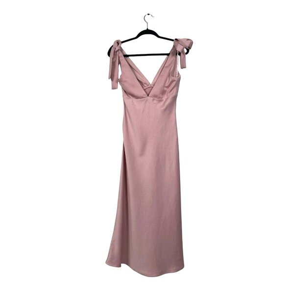BHLDN Sachin & Babi Hudson Satin Charmeuse Midi Dress in Dusty Rose Sz 4 - Picture 7 of 11